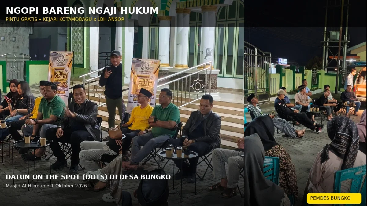 Kolaborasi Kejari Kotamobagu, LBH ANSOR dan Bapemperda DPRD Hadirkan Konsultasi Hukum Gratis di Bungko